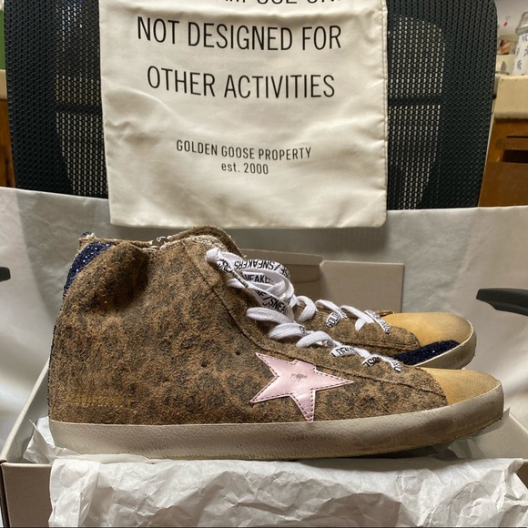 NIB Golden Goose Francy Leopard Suede Sneaker, 41 - Picture 8 of 16